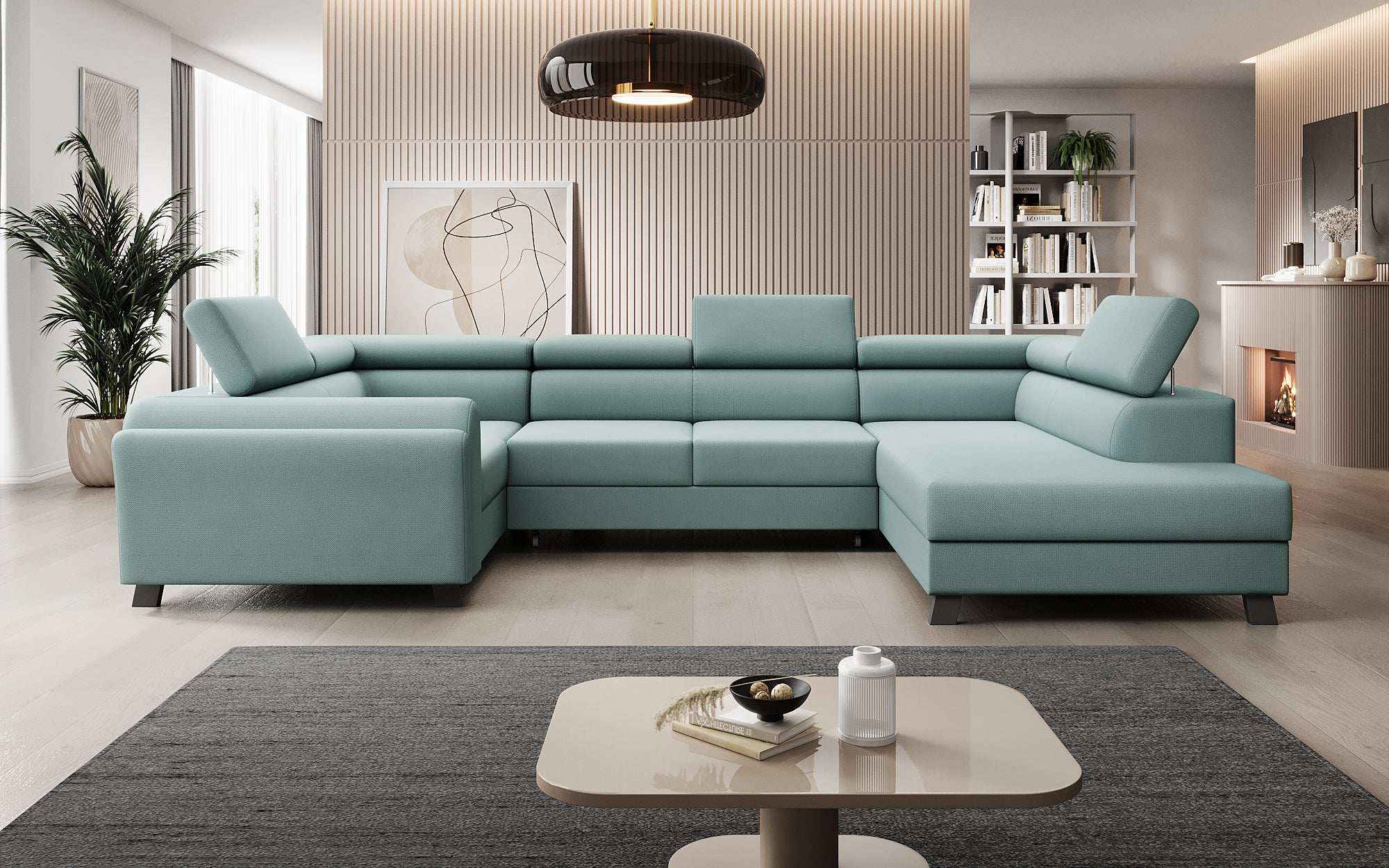 Canapé designer Emilio avec fonction couchage et rabattable