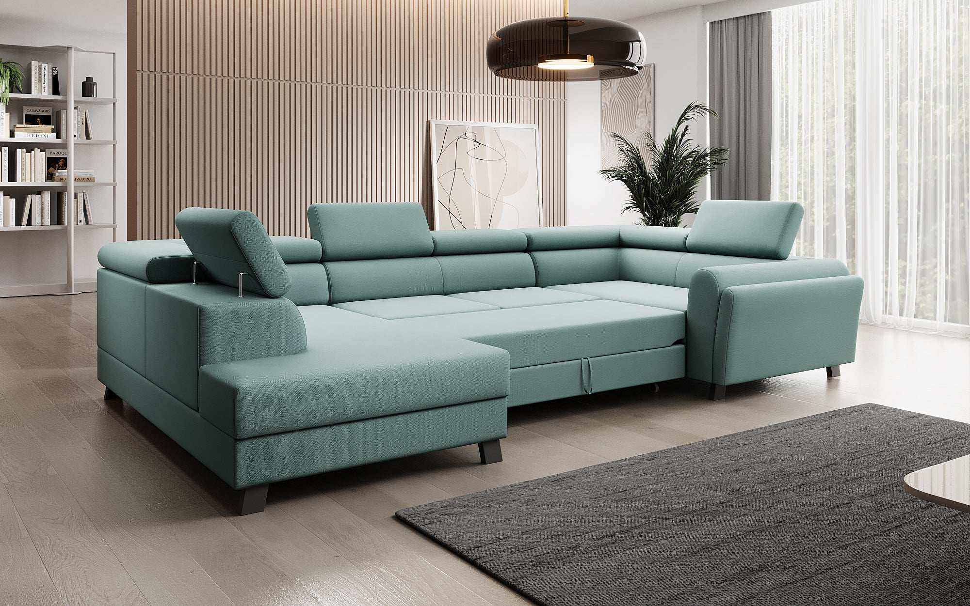 Canapé designer Emilio avec fonction couchage et rabattable