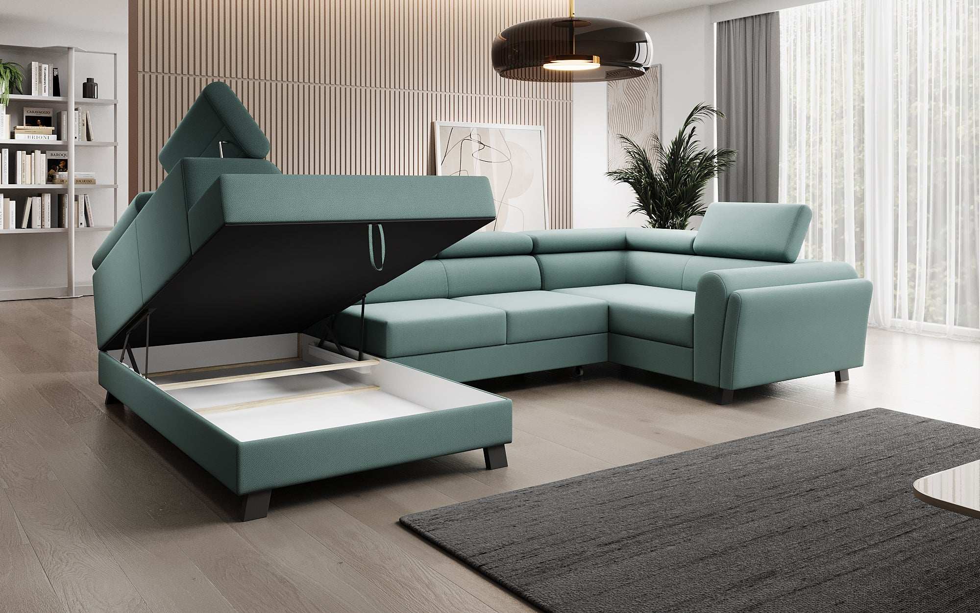 Canapé designer Emilio avec fonction couchage et rabattable
