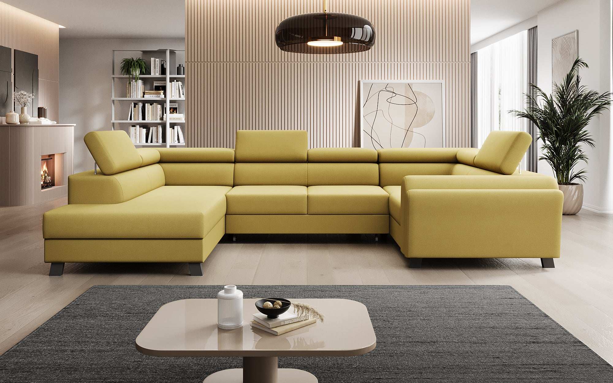 Canapé designer Emilio avec fonction couchage et rabattable