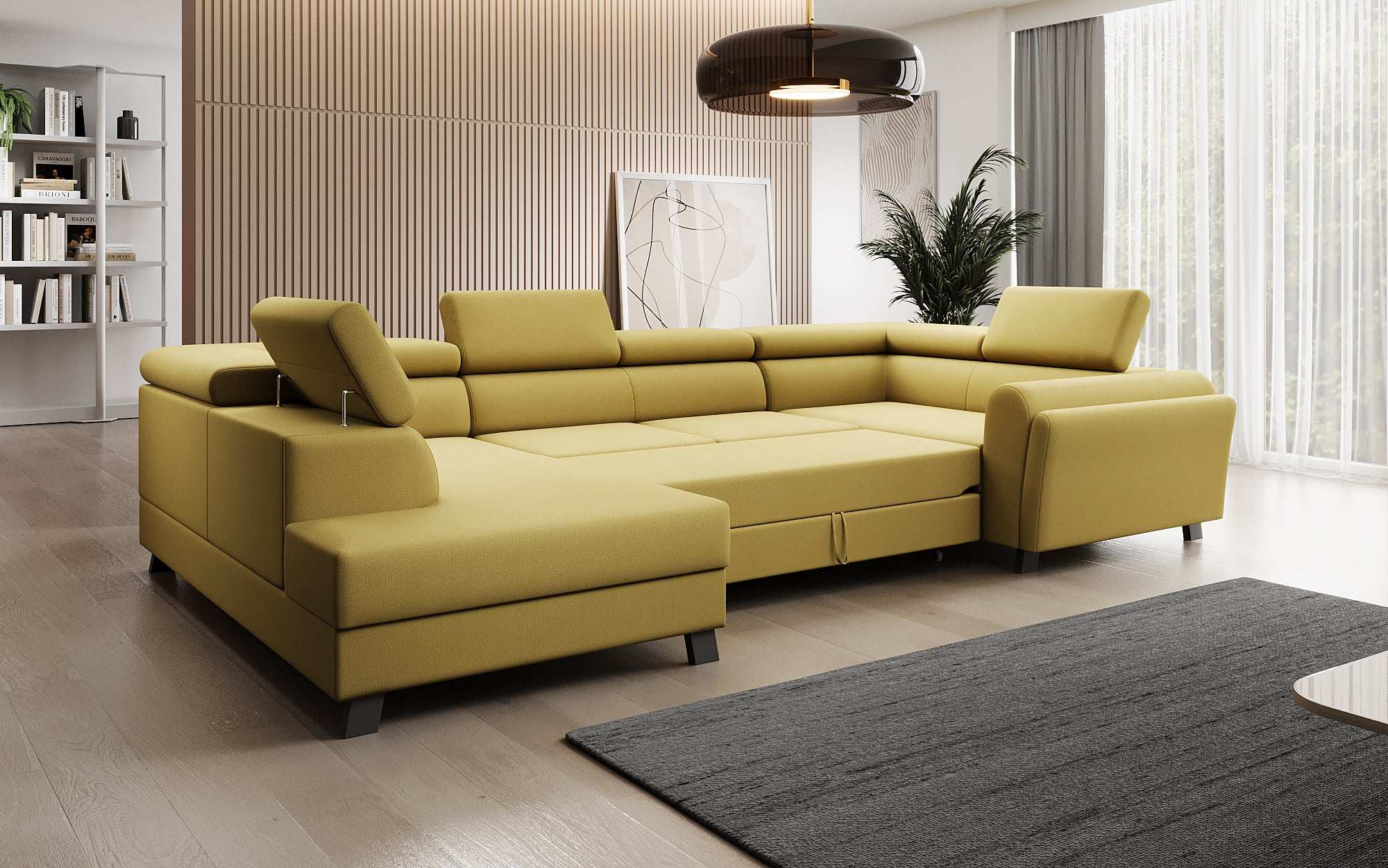 Canapé designer Emilio avec fonction couchage et rabattable