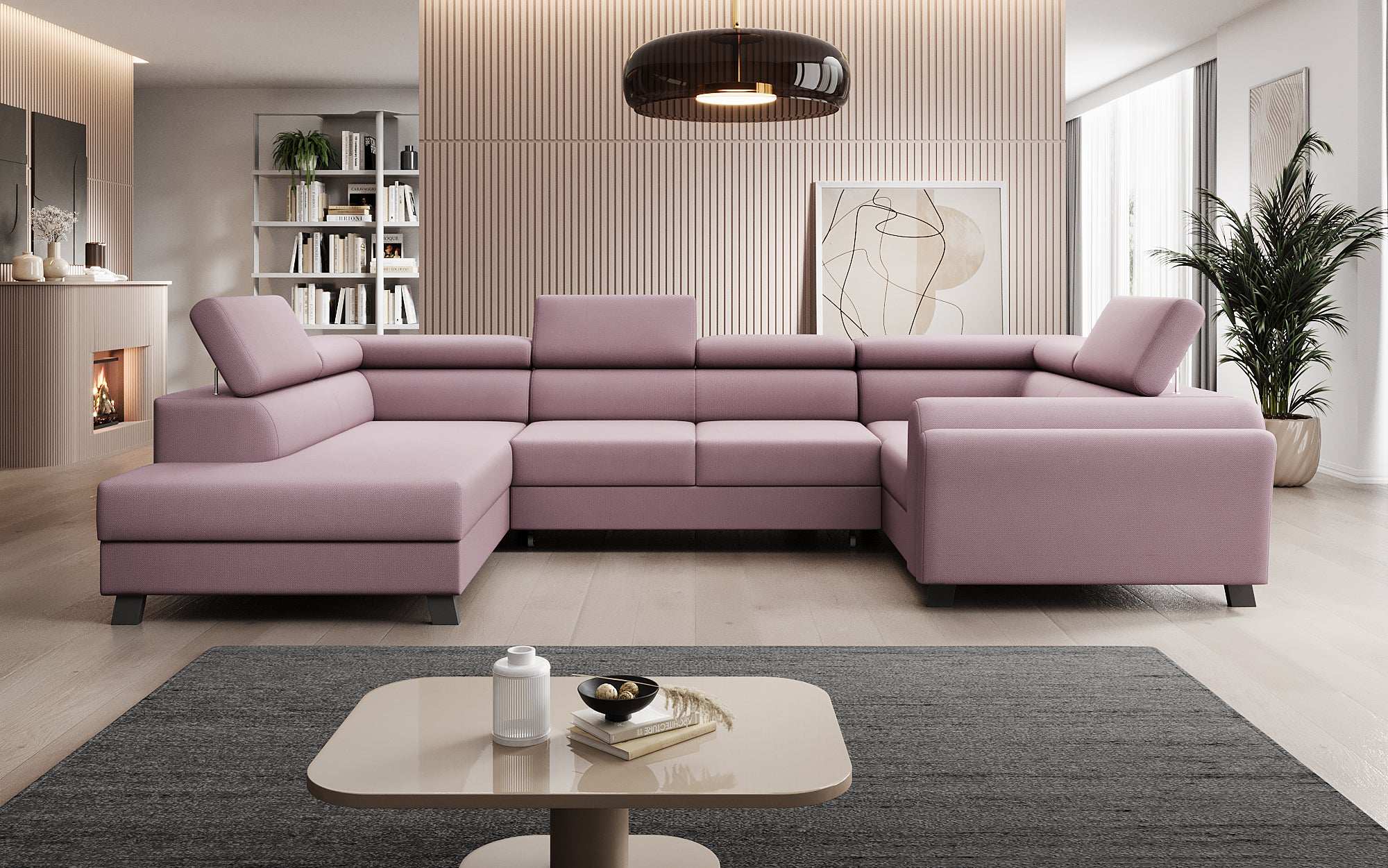 Canapé designer Emilio avec fonction couchage et rabattable