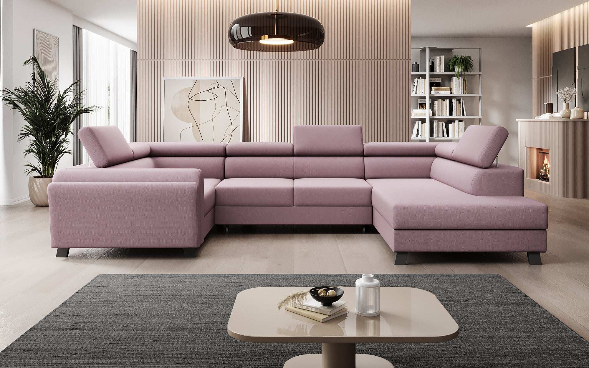 Canapé designer Emilio avec fonction couchage et rabattable
