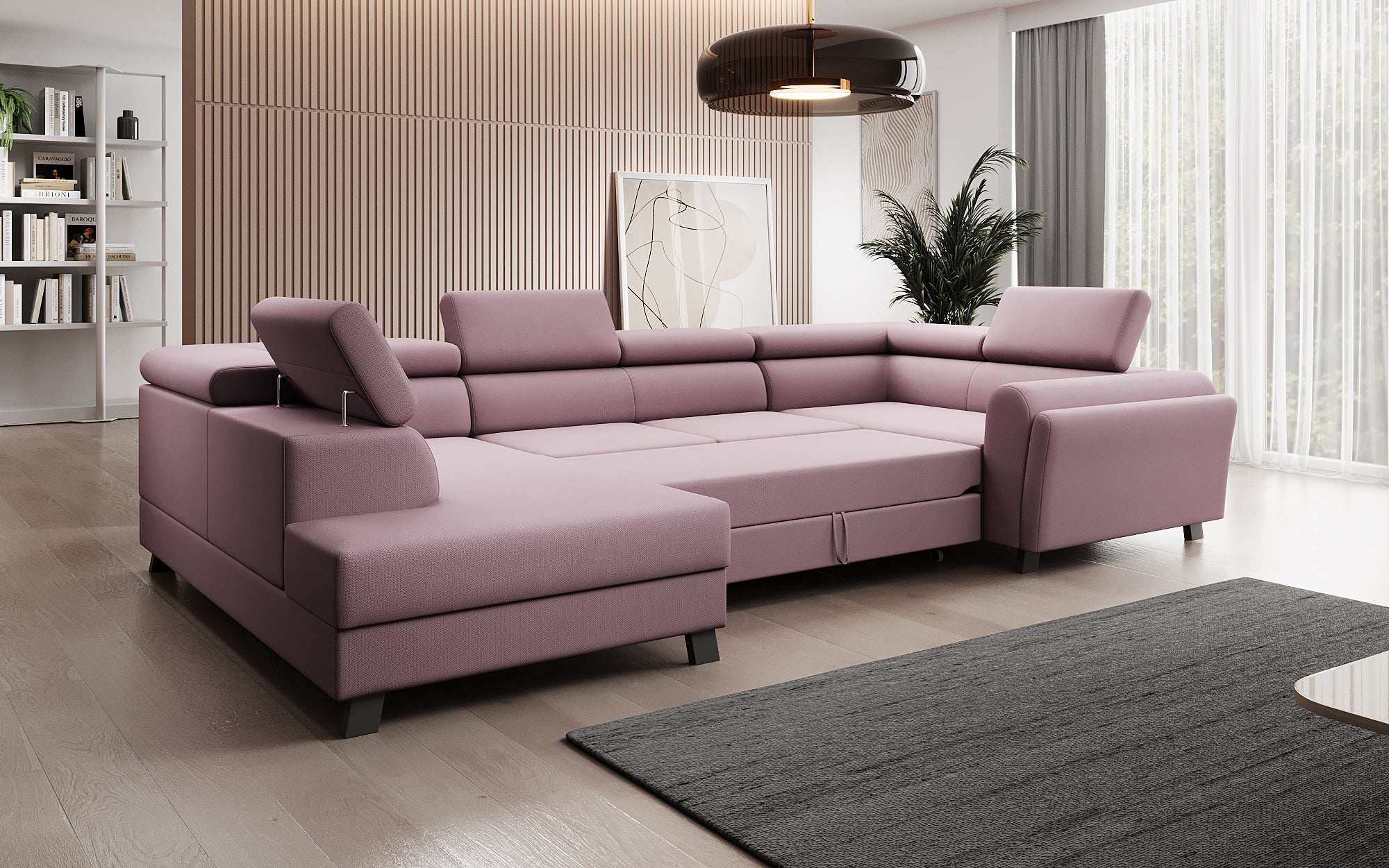 Canapé designer Emilio avec fonction couchage et rabattable
