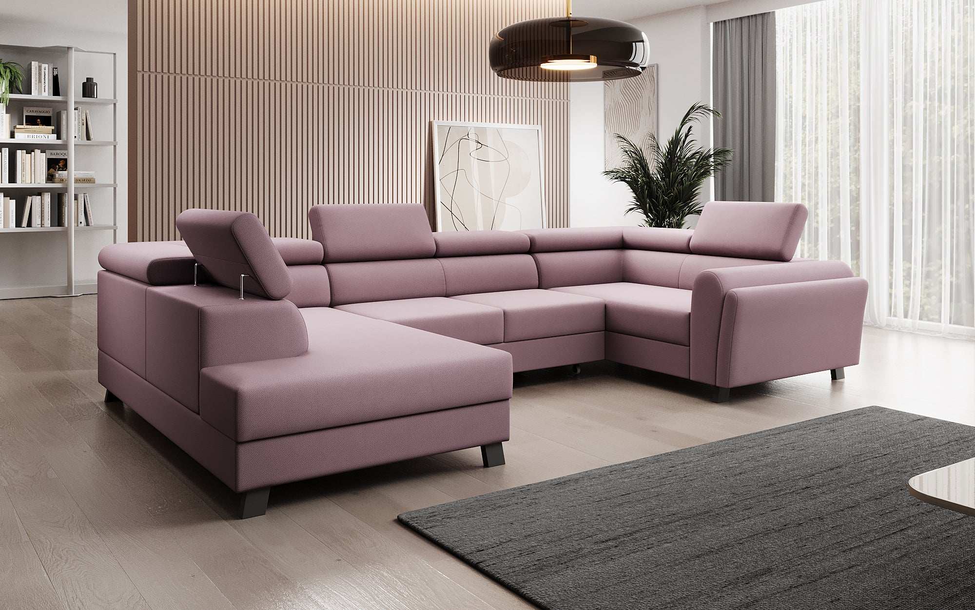 Canapé designer Emilio avec fonction couchage et rabattable