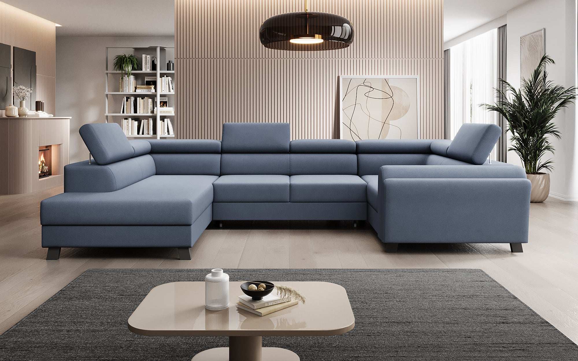Canapé designer Emilio avec fonction couchage et rabattable