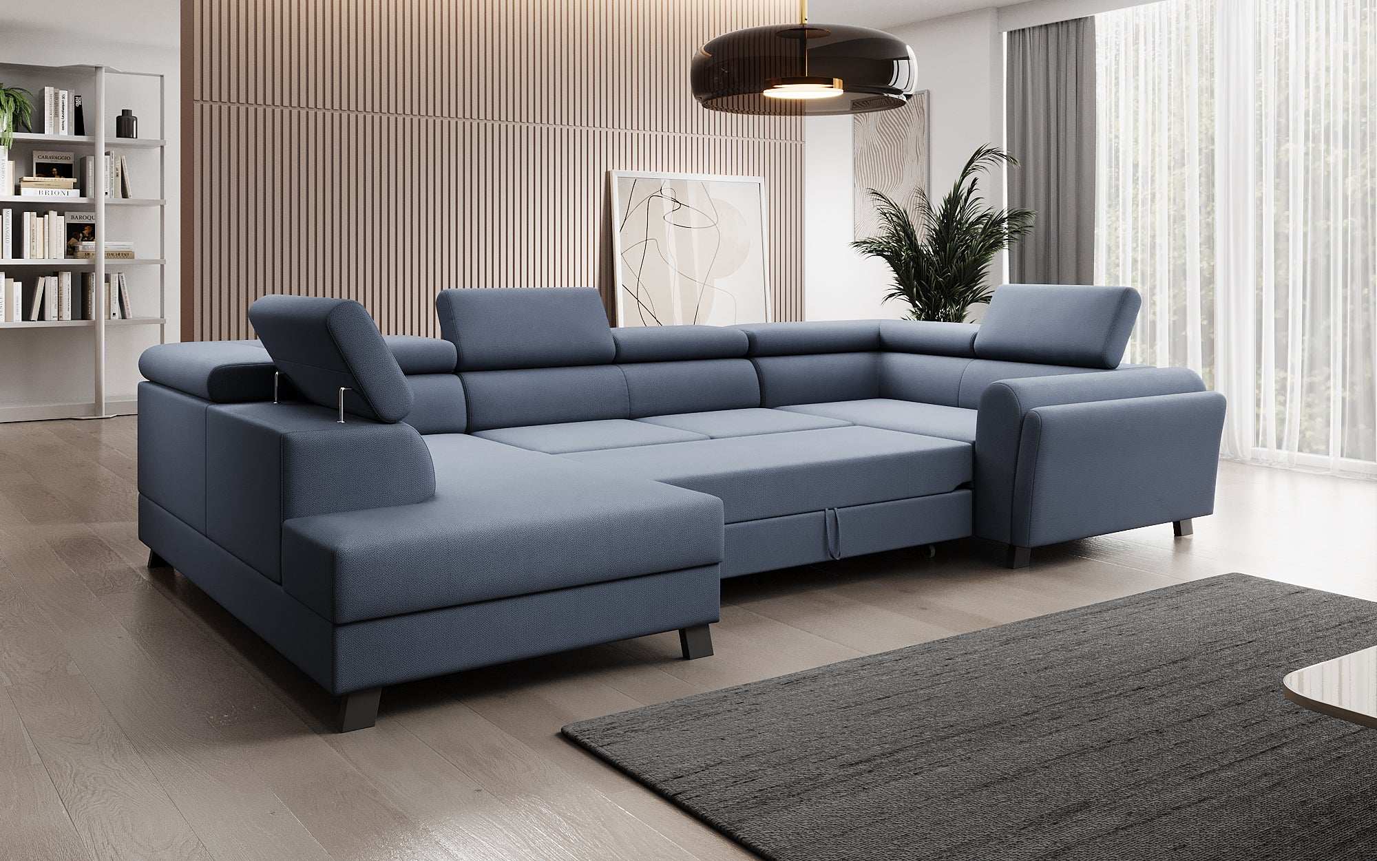 Canapé designer Emilio avec fonction couchage et rabattable