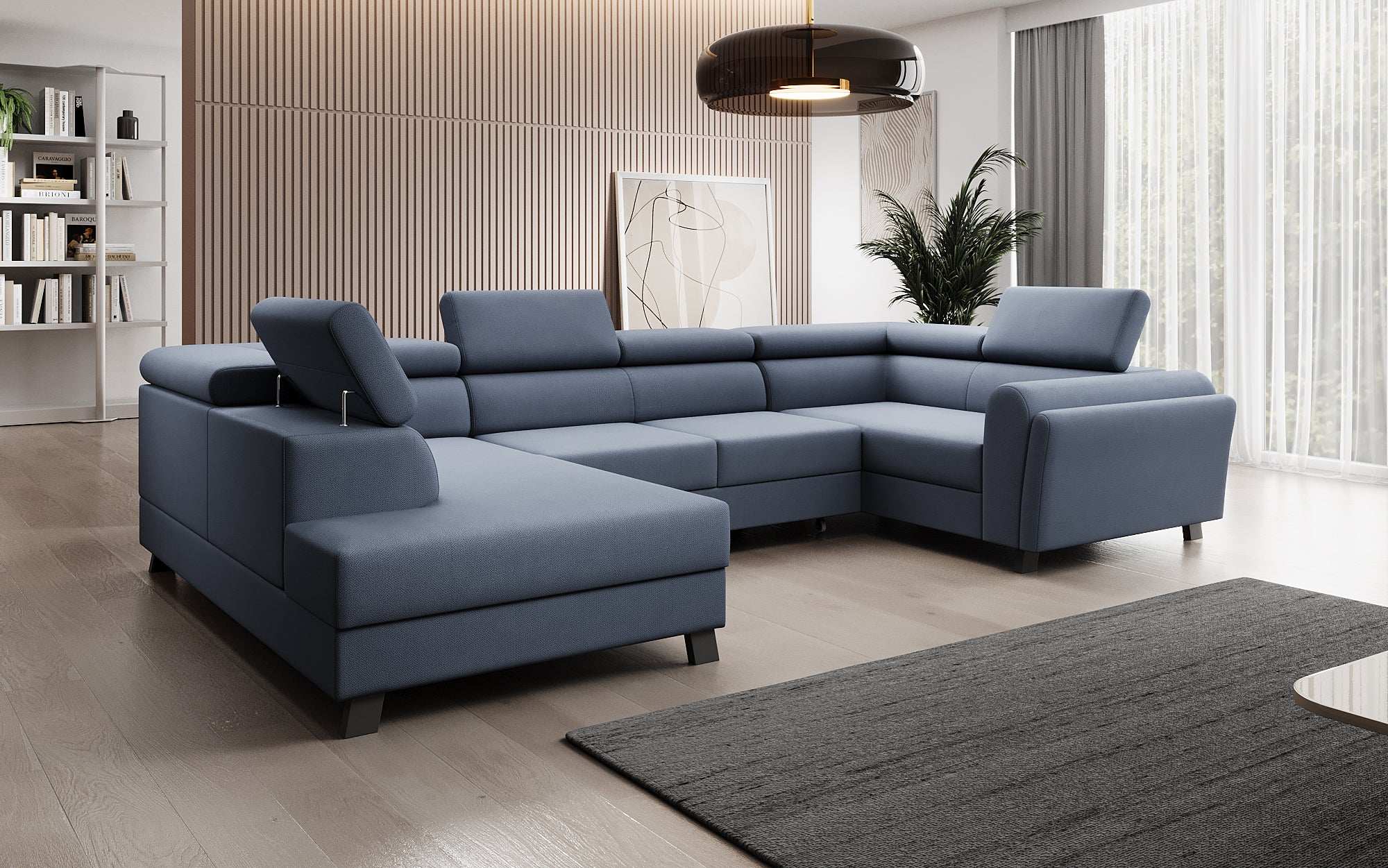 Canapé designer Emilio avec fonction couchage et rabattable
