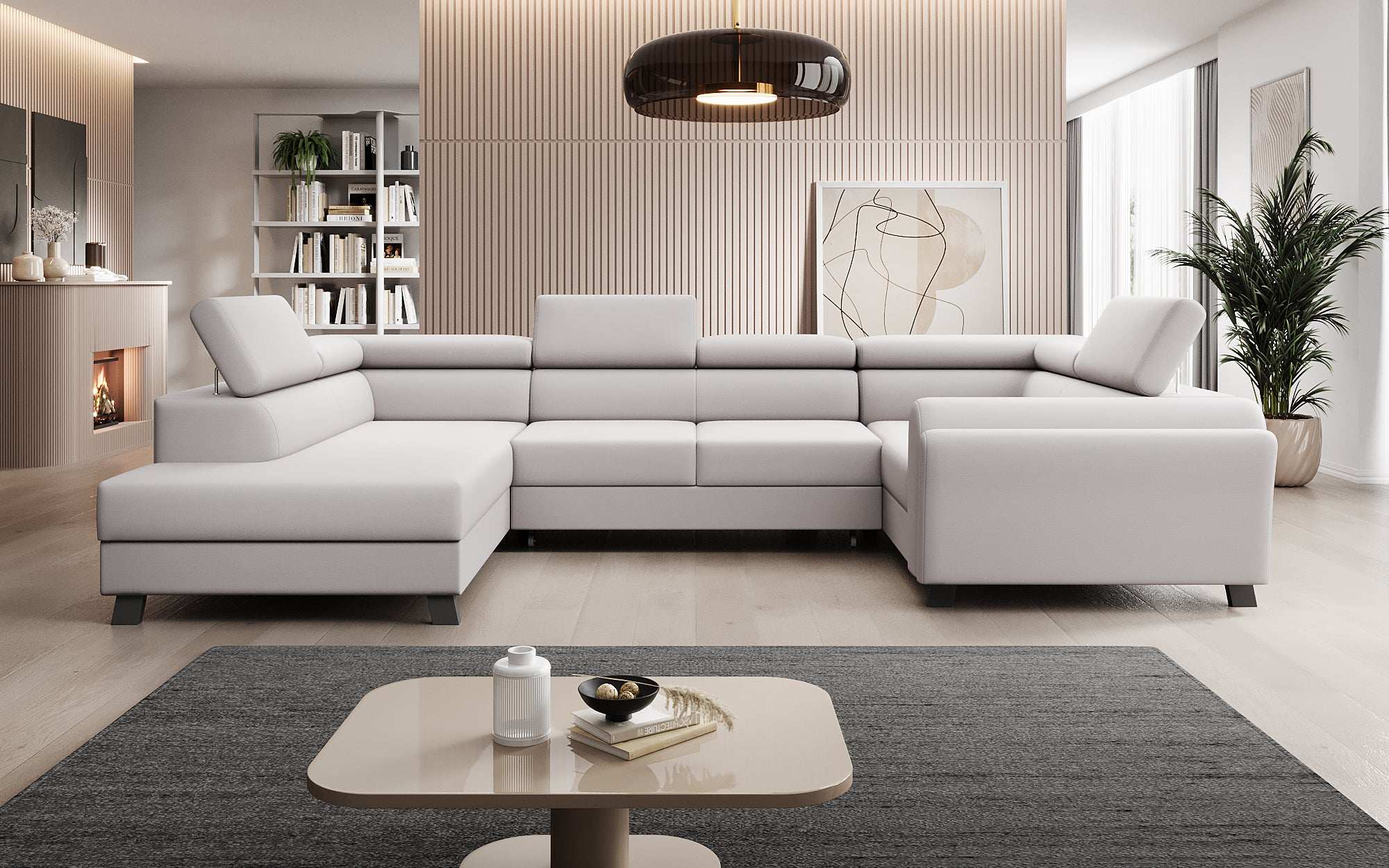 Canapé designer Emilio avec fonction couchage et rabattable