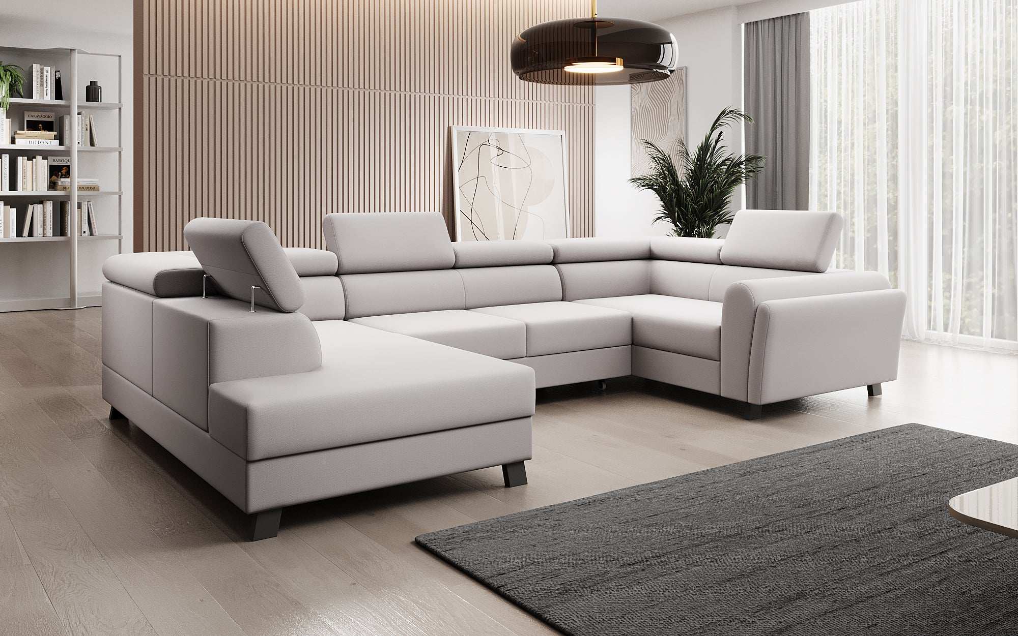 Canapé designer Emilio avec fonction couchage et rabattable