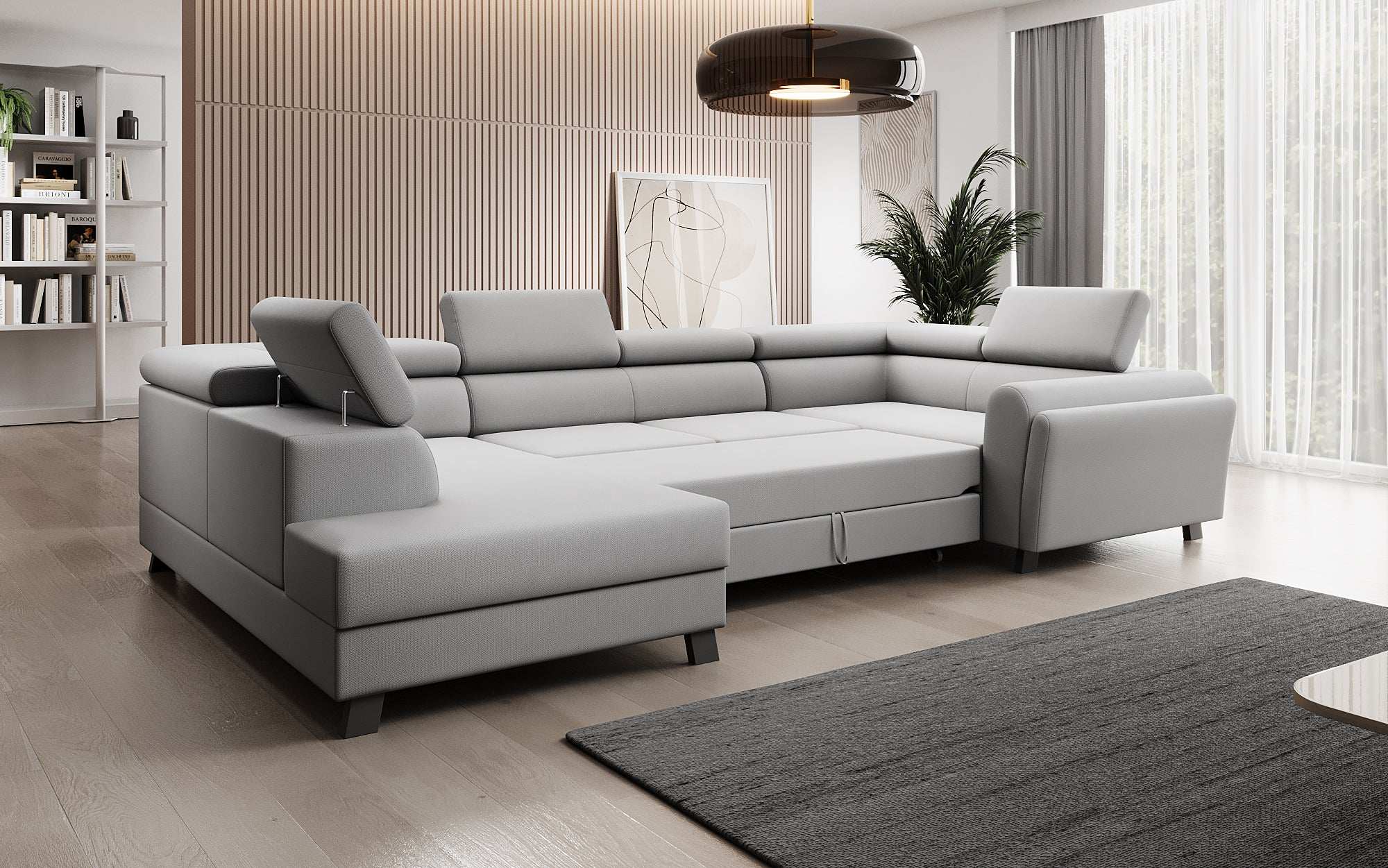 Canapé designer Emilio avec fonction couchage et rabattable
