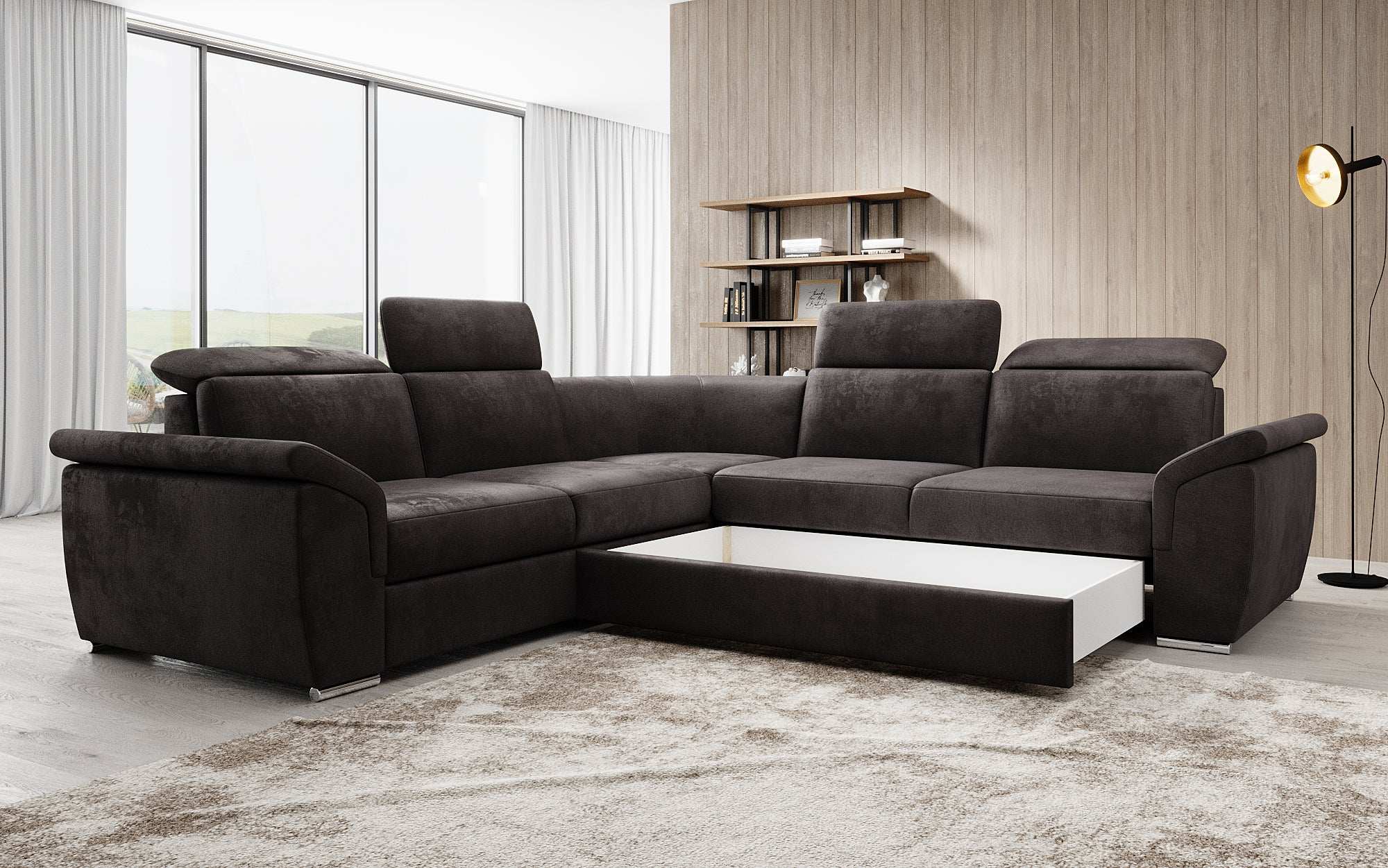 Designer Sofa Fernando met slaapfunctie en opbergruimte