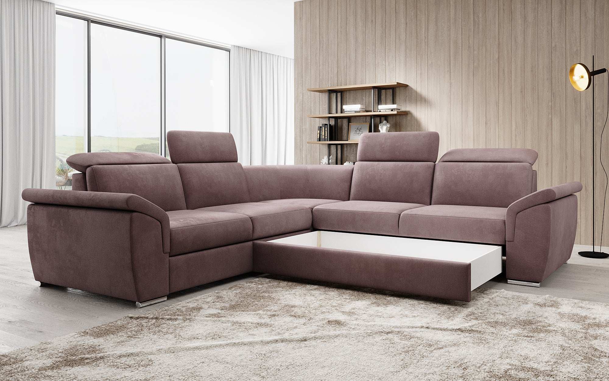 Designer Sofa Fernando met slaapfunctie en opbergruimte