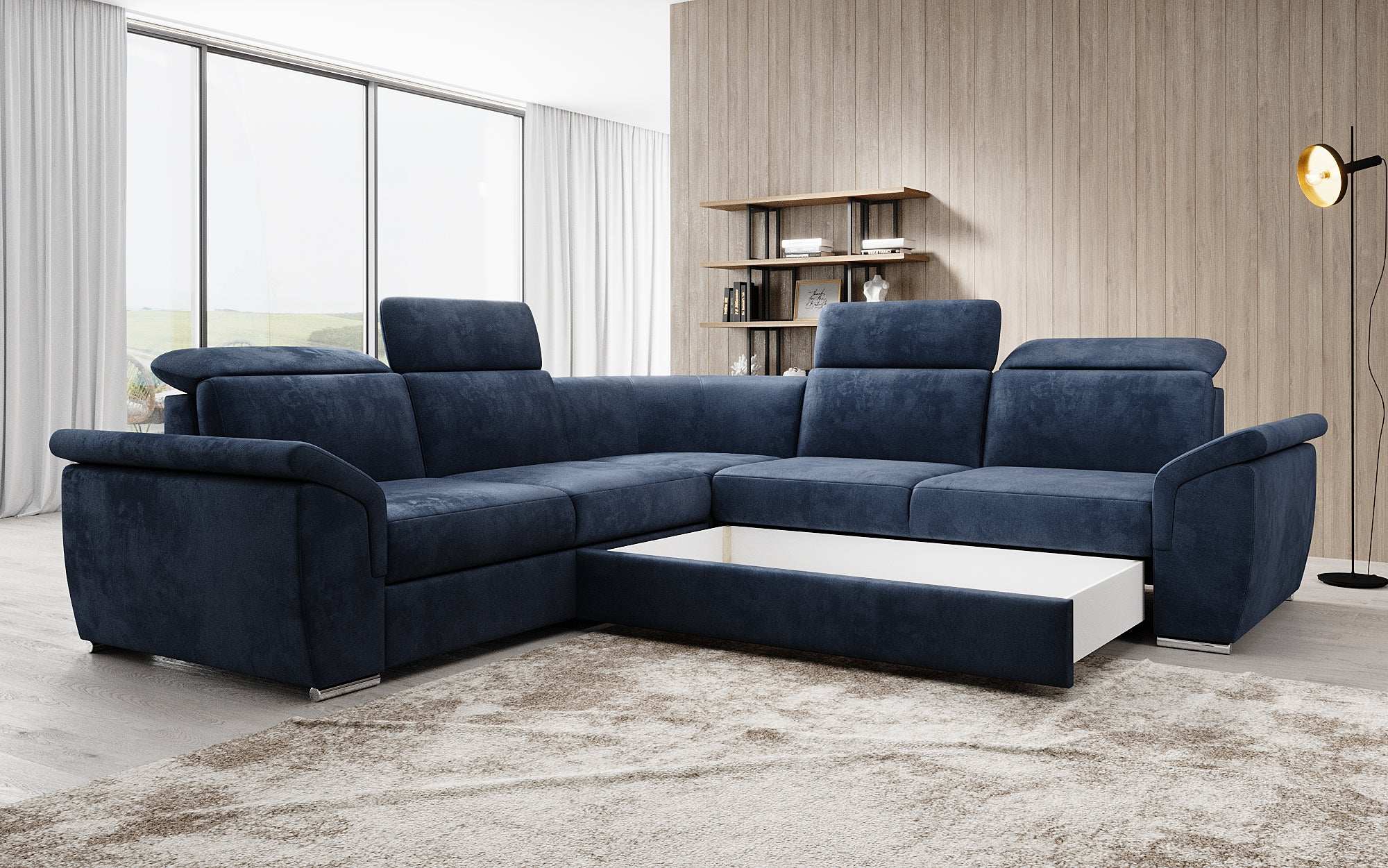Designer Sofa Fernando met slaapfunctie en opbergruimte