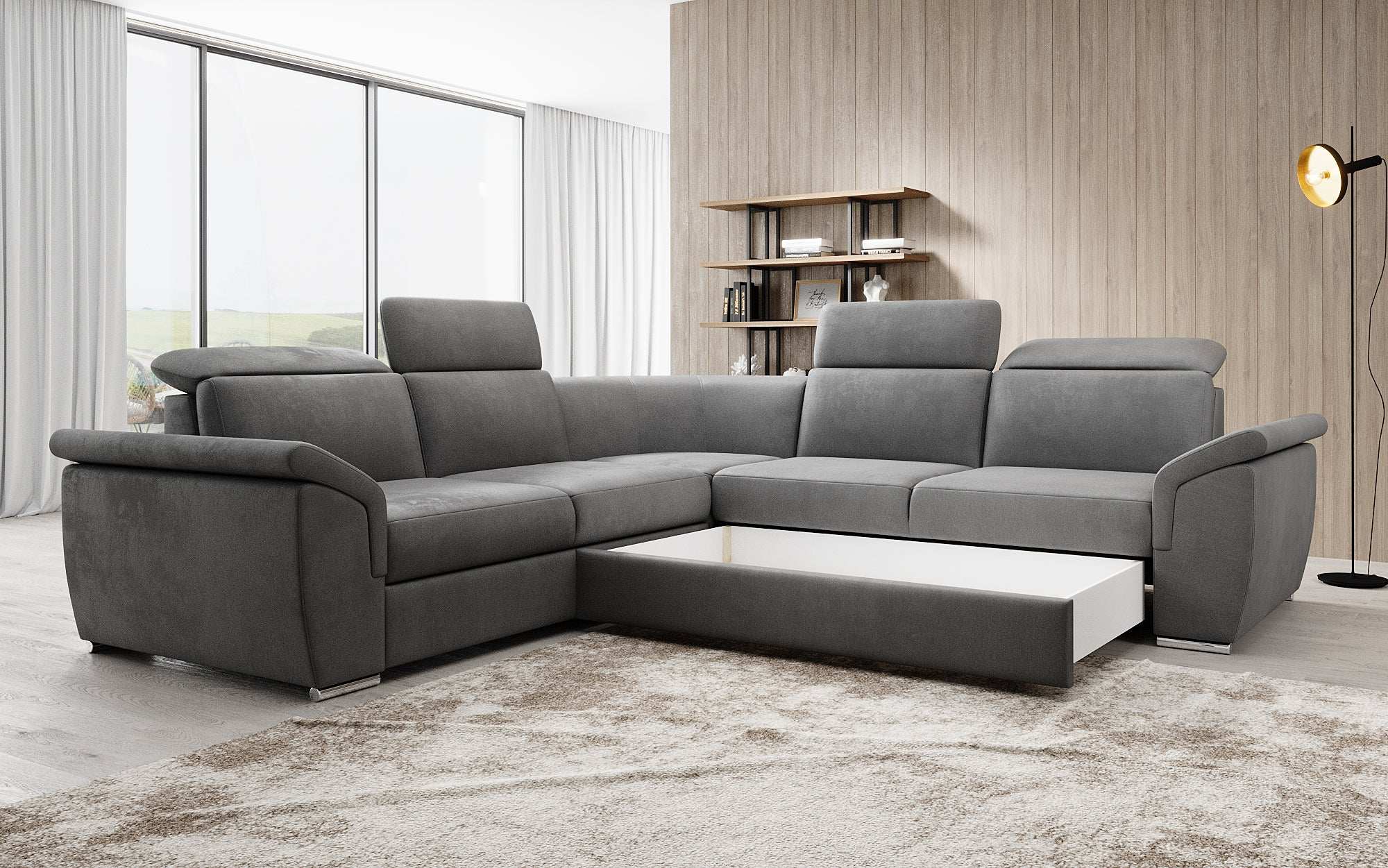 Designer Sofa Fernando met slaapfunctie en opbergruimte