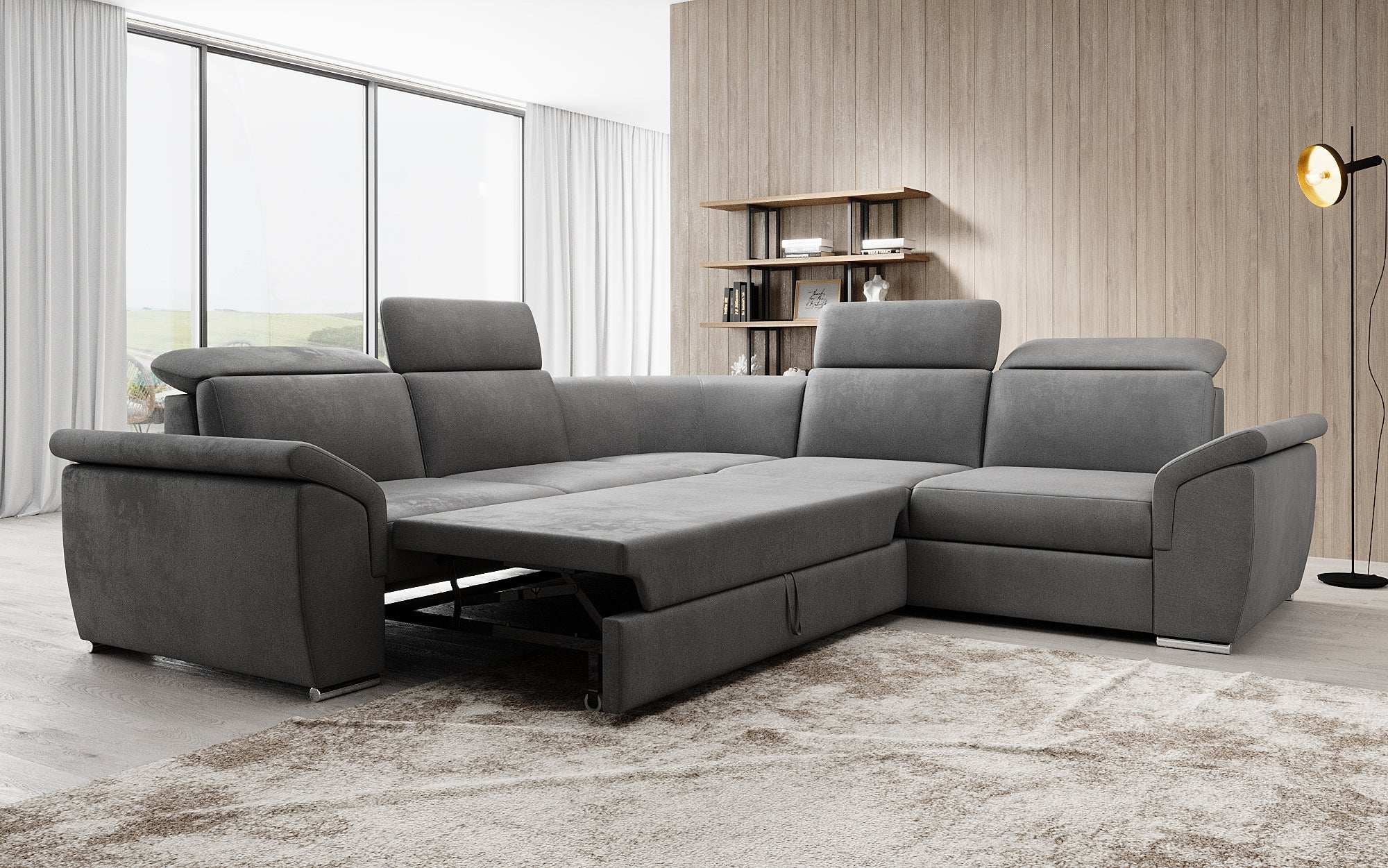 Designer Sofa Fernando met slaapfunctie en opbergruimte