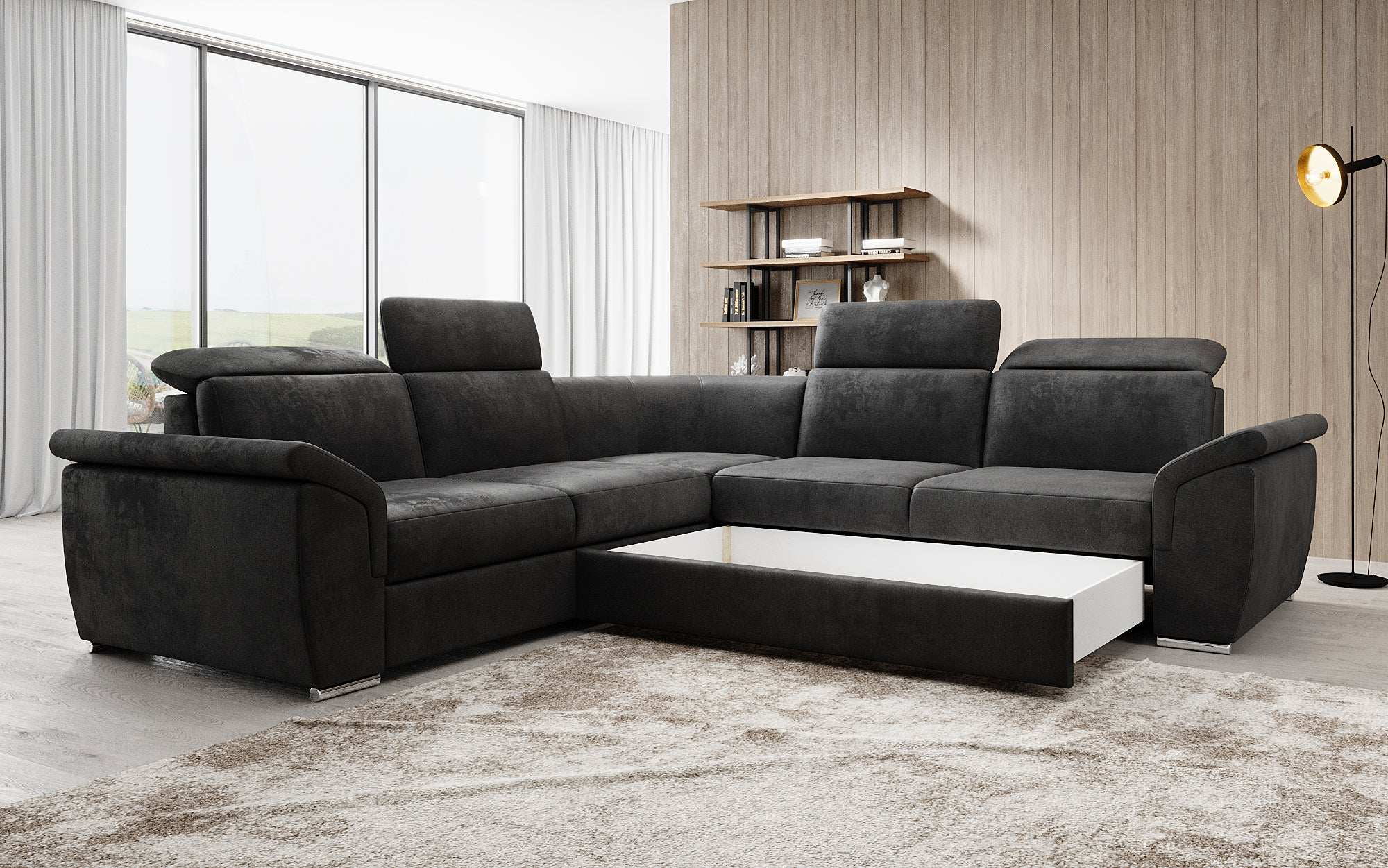 Designer Sofa Fernando met slaapfunctie en opbergruimte