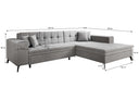 Canapé d’angle design Frida avec fonction de couchage