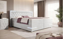 Boxspringbett Carlotta mit LED, Stauraum und USB (Samt) - Luxusbetten24