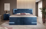 Boxspringbett Carlotta mit LED, Stauraum und USB (Samt) - Luxusbetten24