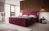 Boxspringbett Charme mit LED, USB und Stauraum (4 Schubladen) - Luxusbetten24