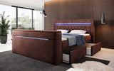 Boxspringbett Jupiter mit TV Lift, RGB und Stauraum - Luxusbetten24