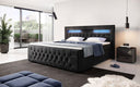 Boxspringbett Menzogna mit LED und Stauraum (2 Schubladen) - Luxusbetten24