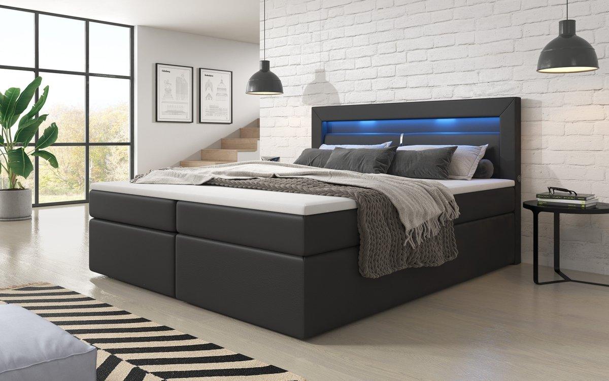Boxspringbett Repos mit LED und USB - Luxusbetten24