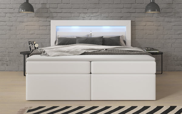 Boxspringbett Reposito mit LED, USB und Stauraum