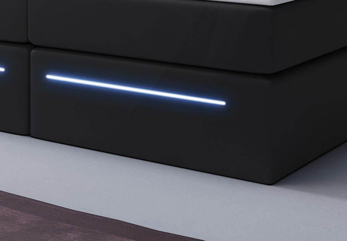 Boxspringbett Sejour mit LED u. Stauraum - Luxusbetten24