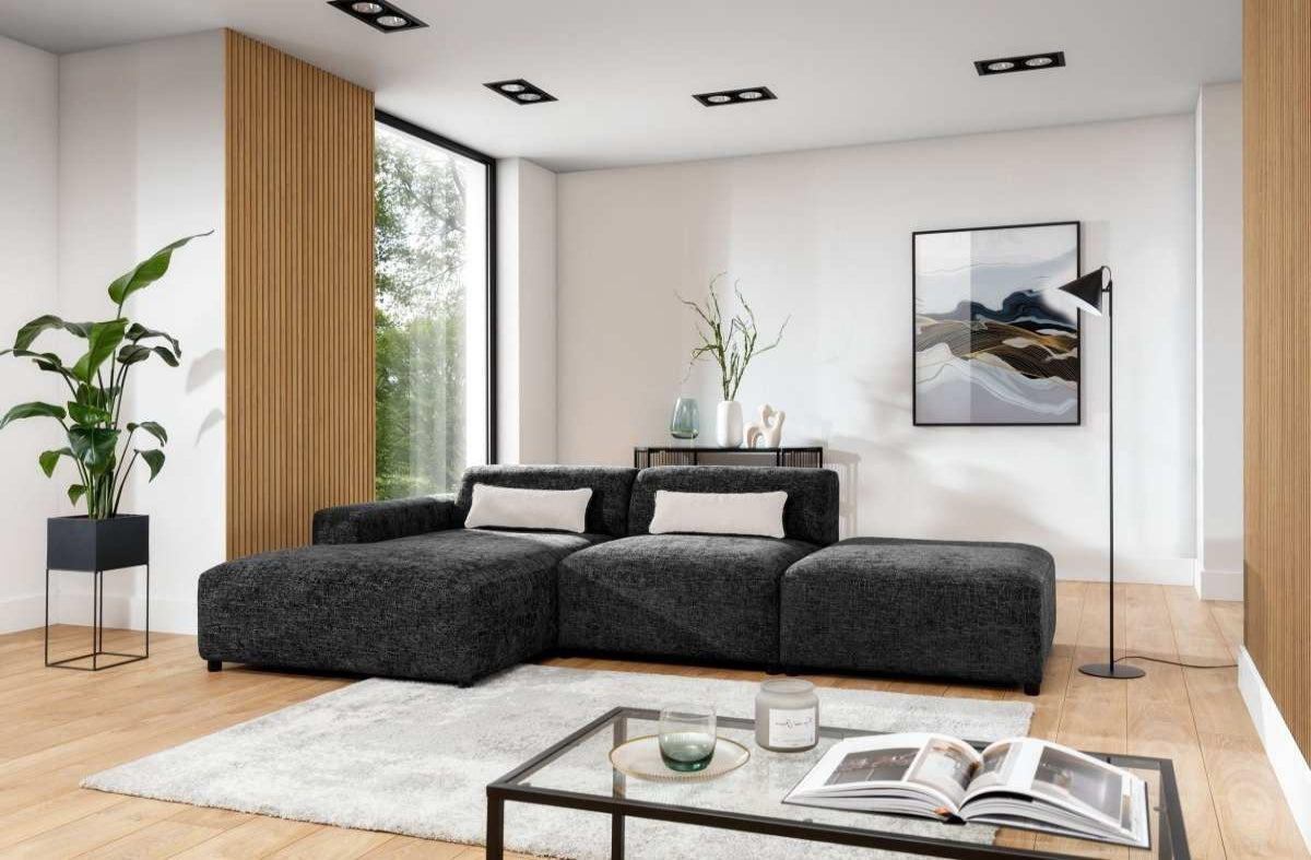 Designer Sofa Napoli inkl. Beistellhocker - Luxusbetten24