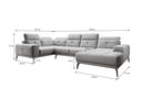 Designer Sofa Nerio mit verstellbarer Kopf- und Rückenlehne - Luxusbetten24