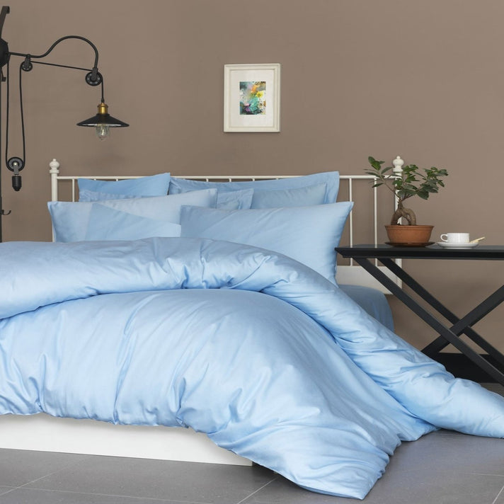 Ensemble de literie en satin premium Bleu clair