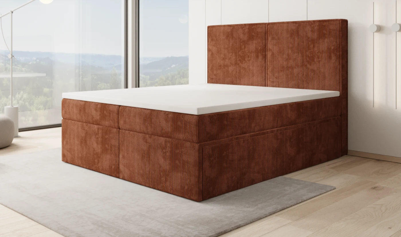 240 cm de large en Côtelé terracotta
